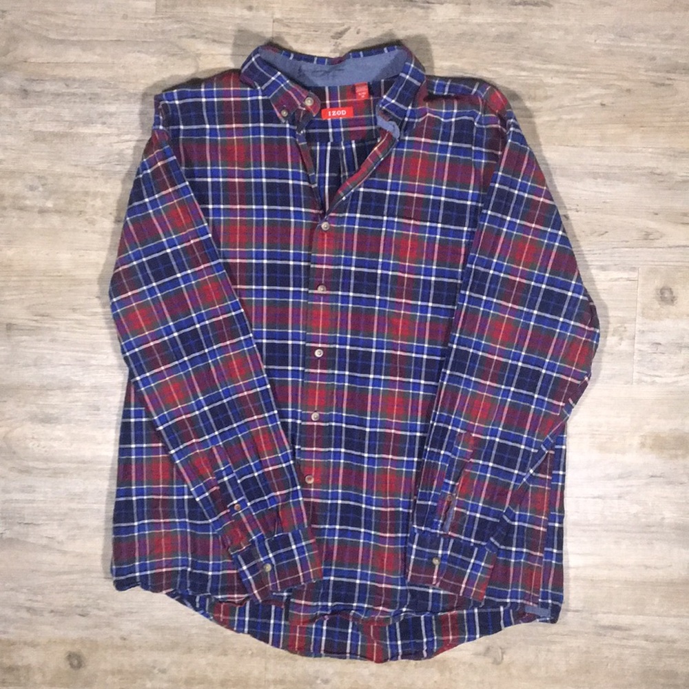 Izod Button Down. Red, blue, green checkered.